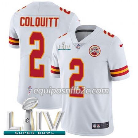 Camiseta Hombre NFL Kansas City Chiefs Dustin Colquitt 2 Nike Blanco 2020 Super Bowl LIV Camiseta Hombre NFL Kansas City Chiefs Dustin Colquitt 2 Nike Blanco 2020 Super Bowl LIV